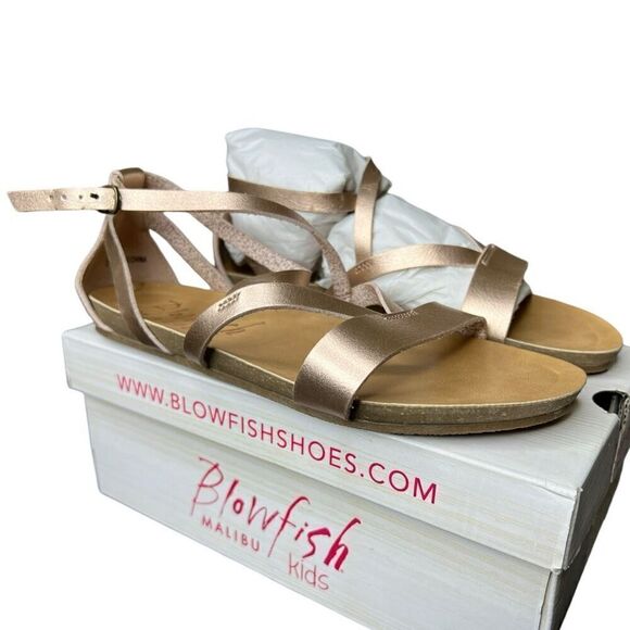 NEW Blowfish Malibu Kids Gorgeous-K Pearl Rose Gold Dyecut Sandals 4 - Picture 4 of 12